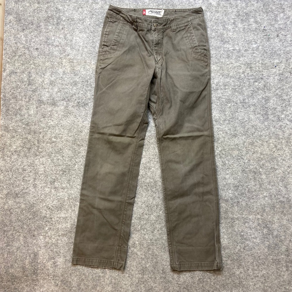 Mountain Khakis Slim Fit Pants Mens 31x32 Olive Drab Cotton Hiker Workwear